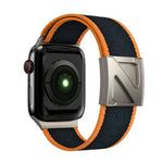 สายรัดนาฬิกาไนลอนสองสีหัวเข็มขัดแม่เหล็กรูปตัว Z สำหรับ Apple Watch ขนาด 46 มม. / 49 มม. / 45 มม. / 44 มม., สำหรับ Apple Watch ขนาด 42 มม. / 41 มม. / 40 มม. / 38 มม.