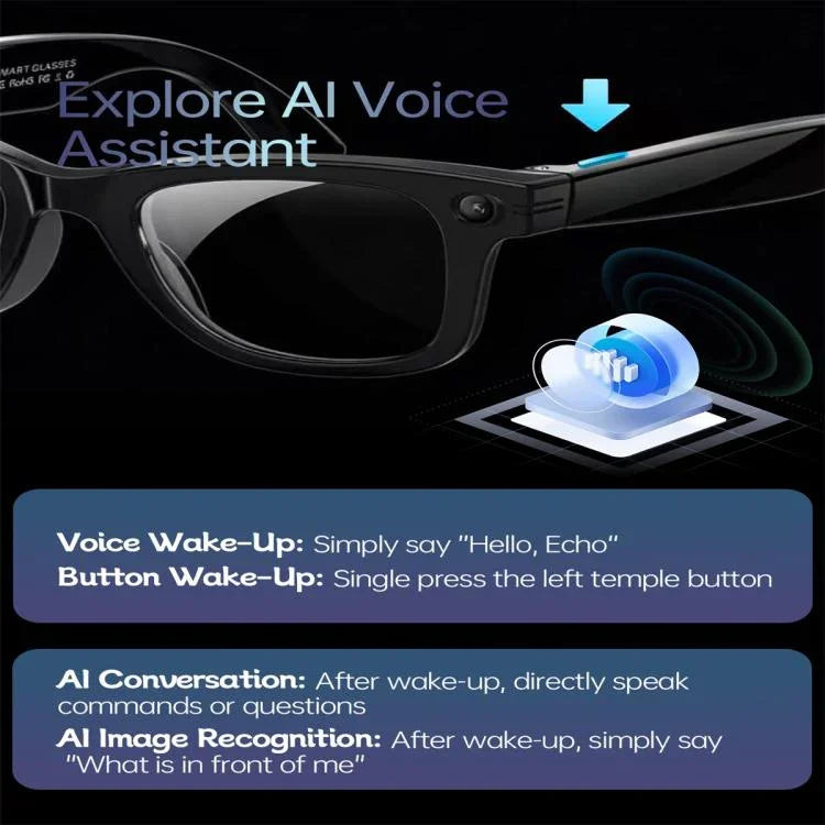 แว่นตาอัจฉริยะ W620 รองรับการปลุกด้วยเสียง AI / การจดจำภาพ AI / การแปลอัจฉริยะ AI