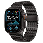 สายรัดนาฬิกาสแตนเลสสตีลตาข่ายหยาบแบบมิลานหัวเข็มขัดโลหะ สำหรับ Apple Watch ขนาด 46 มม. / 49 มม. / 45 มม. / 44 มม.