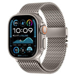สายรัดนาฬิกาสแตนเลสสตีลตาข่ายหยาบแบบมิลานหัวเข็มขัดโลหะ สำหรับ Apple Watch ขนาด 46 มม. / 49 มม. / 45 มม. / 44 มม.
