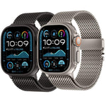 สายรัดนาฬิกาสแตนเลสสตีลตาข่ายหยาบแบบมิลานหัวเข็มขัดโลหะ สำหรับ Apple Watch ขนาด 46 มม. / 49 มม. / 45 มม. / 44 มม.