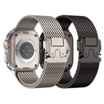 สายรัดนาฬิกาสแตนเลสสตีลตาข่ายหยาบแบบมิลานหัวเข็มขัดโลหะ สำหรับ Apple Watch ขนาด 46 มม. / 49 มม. / 45 มม. / 44 มม.