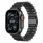 สายรัดนาฬิกาสแตนเลสสตีลหัวเข็มขัดแม่เหล็กลายคลื่นทะเล สำหรับ Apple Watch ขนาด 46 มม. / 49 มม. / 45 มม. / 44 มม.