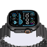 สายรัดนาฬิกาสแตนเลสสตีลหัวเข็มขัดแม่เหล็กลายคลื่นทะเล สำหรับ Apple Watch ขนาด 46 มม. / 49 มม. / 45 มม. / 44 มม.