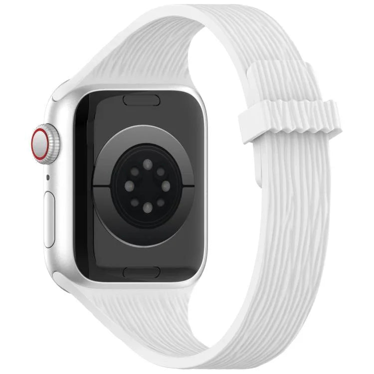 สายรัดนาฬิกาซิลิโคนแม่เหล็กลายไม้ลายเส้นน้ำขนาดเล็ก สำหรับ Apple Watch 46mm / 49mm / 45mm / 44mm, สำหรับ Apple Watch 42mm / 41mm / 40mm / 38mm