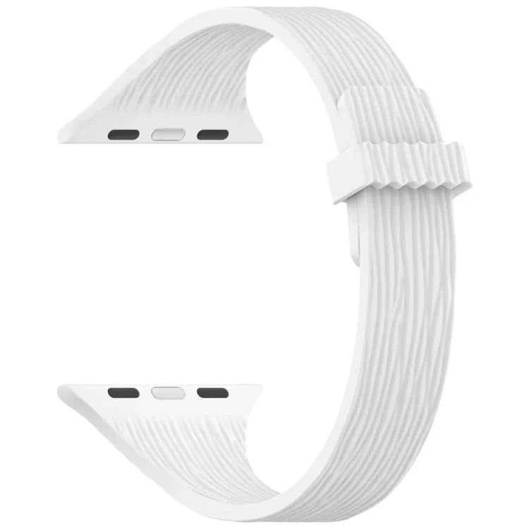 สายรัดนาฬิกาซิลิโคนแม่เหล็กลายไม้ลายเส้นน้ำขนาดเล็ก สำหรับ Apple Watch 46mm / 49mm / 45mm / 44mm, สำหรับ Apple Watch 42mm / 41mm / 40mm / 38mm