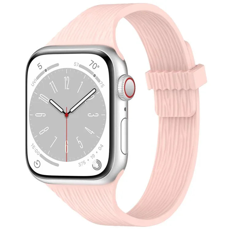 สายรัดนาฬิกาซิลิโคนแม่เหล็กลายไม้ลายเส้นน้ำขนาดเล็ก สำหรับ Apple Watch 46mm / 49mm / 45mm / 44mm, สำหรับ Apple Watch 42mm / 41mm / 40mm / 38mm