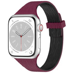 สายรัดนาฬิกาซิลิโคนแม่เหล็กลายไม้ลายเส้นน้ำขนาดเล็ก สำหรับ Apple Watch 46mm / 49mm / 45mm / 44mm, สำหรับ Apple Watch 42mm / 41mm / 40mm / 38mm