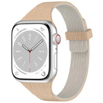 สายรัดนาฬิกาซิลิโคนแม่เหล็กลายไม้ลายเส้นน้ำขนาดเล็ก สำหรับ Apple Watch 46mm / 49mm / 45mm / 44mm, สำหรับ Apple Watch 42mm / 41mm / 40mm / 38mm