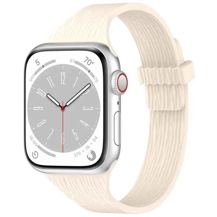 สายรัดนาฬิกาซิลิโคนแม่เหล็กลายไม้ลายเส้นน้ำขนาดเล็ก สำหรับ Apple Watch 46mm / 49mm / 45mm / 44mm, สำหรับ Apple Watch 42mm / 41mm / 40mm / 38mm