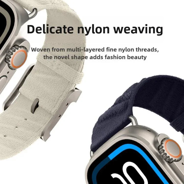 สายรัดนาฬิกาไนลอนทวิลสไตล์ H สำหรับ Apple Watch 46mm / 49mm / 45mm / 44mm, สำหรับ Apple Watch 42mm / 41mm / 40mm / 38mm