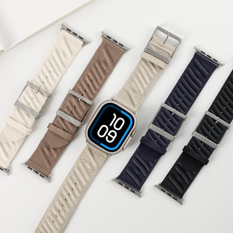 สายรัดนาฬิกาไนลอนทวิลสไตล์ H สำหรับ Apple Watch 46mm / 49mm / 45mm / 44mm, สำหรับ Apple Watch 42mm / 41mm / 40mm / 38mm
