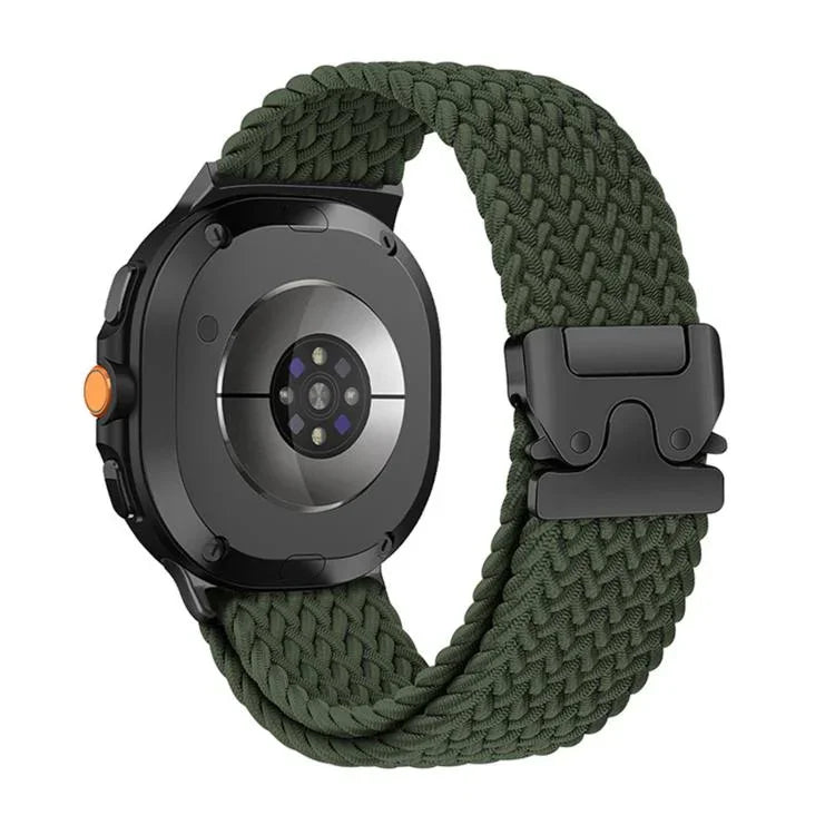 สายรัดนาฬิกาถักไนลอนยืดหยุ่นหัวเข็มขัด Parachute สำหรับ Samsung Galaxy Watch8 / Watch8 Classic