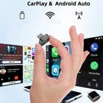 กล่อง M4 2-in-1 Android Auto CarPlay อะแดปเตอร์รถไร้สาย เครื่องเชื่อมต่ออัจฉริยะสำหรับรถยนต์ M4
