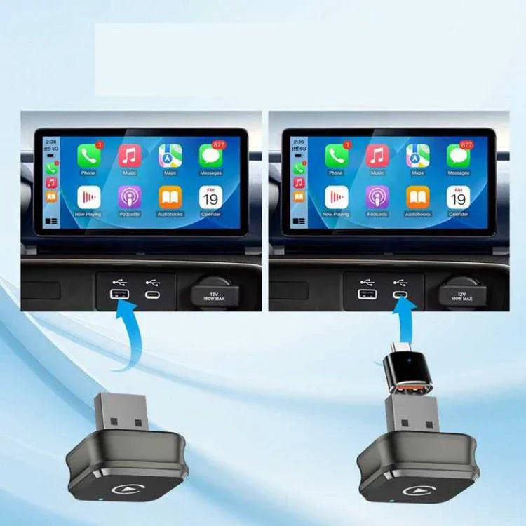 กล่อง M4 2-in-1 Android Auto CarPlay อะแดปเตอร์รถไร้สาย เครื่องเชื่อมต่ออัจฉริยะสำหรับรถยนต์ M4