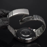 สายรัดนาฬิกาเหล็กกล้าไร้สนิมหัวเข็มขัดผีเสื้อแบบปลดเร็วโค้ง สำหรับ Samsung Galaxy Watch Ultra 47mm / Ultra 2025, Samsung Galaxy Watch8 / Watch8 Classic
