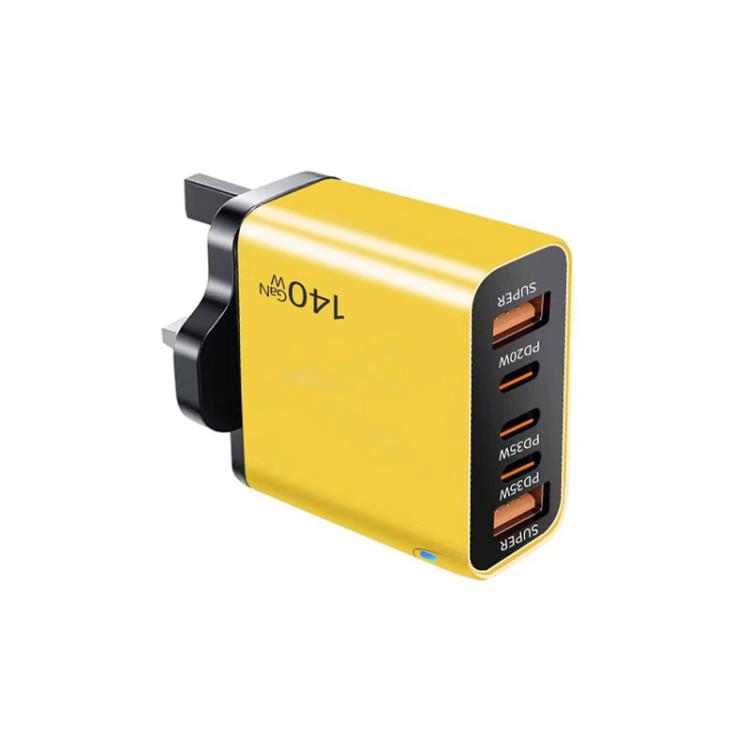 ที่ชาร์จหลายพอร์ต TE-PD43 Type-C x 3, USB-A x 2 สำหรับโทรศัพท์มือถือ / แท็บเล็ต, ปลั๊ก UK, ปลั๊ก UK