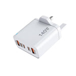 ที่ชาร์จหลายพอร์ต TE-PD43 Type-C x 3, USB-A x 2 สำหรับโทรศัพท์มือถือ / แท็บเล็ต, ปลั๊ก UK, ปลั๊ก UK