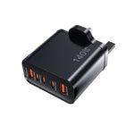 ที่ชาร์จหลายพอร์ต TE-PD43 Type-C x 3, USB-A x 2 สำหรับโทรศัพท์มือถือ / แท็บเล็ต, ปลั๊ก UK, ปลั๊ก UK