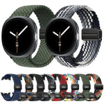 สายรัดนาฬิกาถักไนลอนยืดหยุ่นแบบสแนปแม่เหล็ก สำหรับ Samsung Galaxy Watch8 / Watch8 Classic