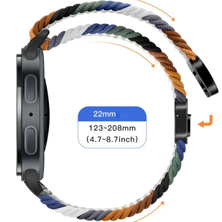 สายรัดนาฬิกาถักไนลอนยืดหยุ่นแบบสแนปแม่เหล็ก สำหรับ Samsung Galaxy Watch8 / Watch8 Classic