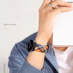 สายรัดนาฬิกาถักไนลอนยืดหยุ่นแบบสแนปแม่เหล็ก สำหรับ Samsung Galaxy Watch8 / Watch8 Classic
