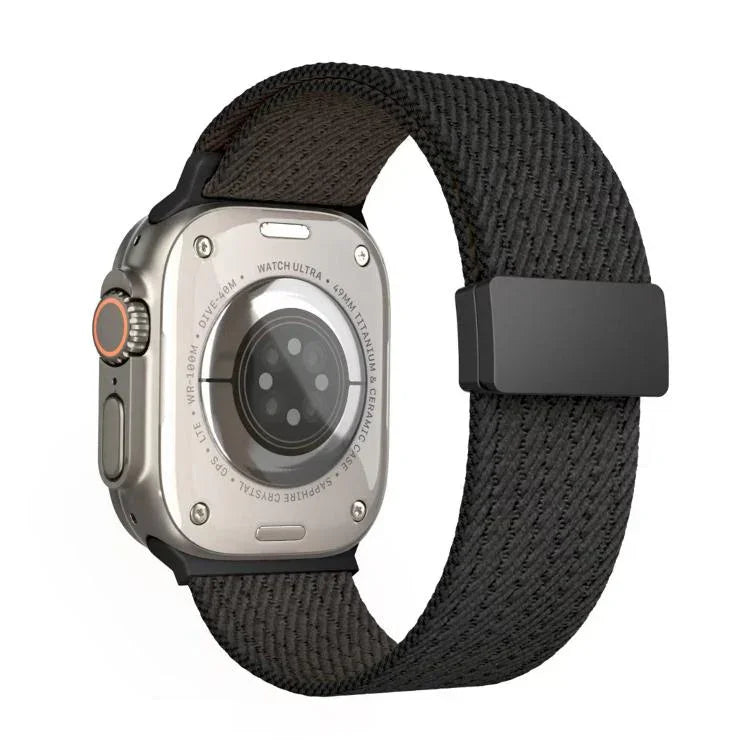 สายรัดนาฬิกาไนลอนยืดหยุ่นสี่เส้นแม่เหล็กสีเดียว สำหรับ Apple Watch 46mm / 49mm / 45mm / 44mm, สำหรับ Apple Watch 42mm / 41mm / 40mm / 38mm