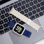 สายรัดนาฬิกาไนลอนยืดหยุ่นสี่เส้นแม่เหล็กสีเดียว สำหรับ Apple Watch 46mm / 49mm / 45mm / 44mm, สำหรับ Apple Watch 42mm / 41mm / 40mm / 38mm