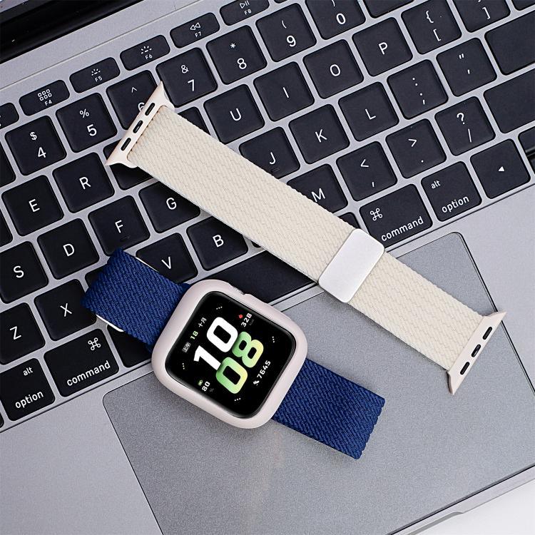 สายรัดนาฬิกาไนลอนยืดหยุ่นสี่เส้นแม่เหล็กสีเดียว สำหรับ Apple Watch 46mm / 49mm / 45mm / 44mm, สำหรับ Apple Watch 42mm / 41mm / 40mm / 38mm