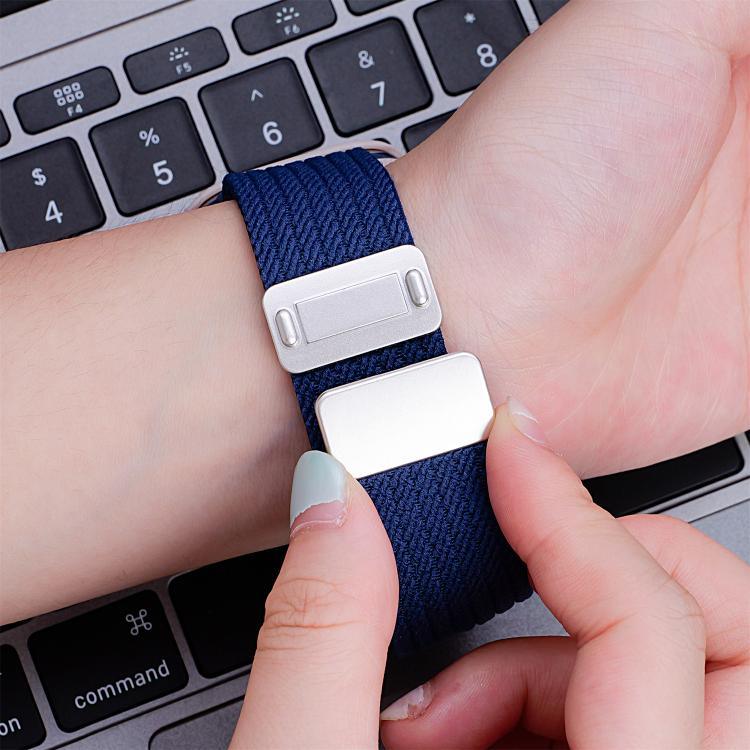 สายรัดนาฬิกาไนลอนยืดหยุ่นสี่เส้นแม่เหล็กสีเดียว สำหรับ Apple Watch 46mm / 49mm / 45mm / 44mm, สำหรับ Apple Watch 42mm / 41mm / 40mm / 38mm