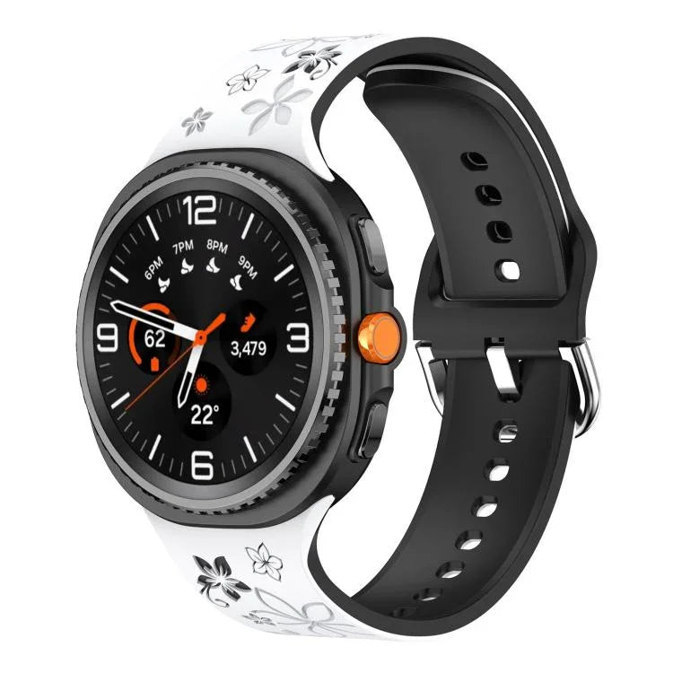 สายรัดนาฬิกาซิลิโคนสลักลายสองสี สำหรับ Samsung Galaxy Watch8 / Watch8 Classic
