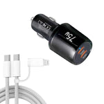 TE-P66 ชาร์จรถยนต์พอร์ต Type-C x 2 กำลังไฟ 75W ชาร์จเร็วแบบสองพอร์ต พร้อมสาย Type-C to Type-C / 8-Pin, TE-P66 พร้อมสาย