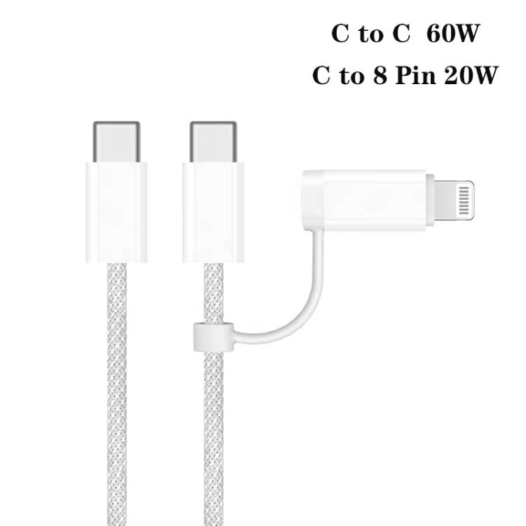 TE-P66 ชาร์จรถยนต์พอร์ต Type-C x 2 กำลังไฟ 75W ชาร์จเร็วแบบสองพอร์ต พร้อมสาย Type-C to Type-C / 8-Pin, TE-P66 พร้อมสาย