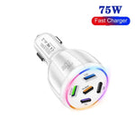 TE-P51 ชาร์จรถยนต์พอร์ต USB-C x 3 + USB x 2 กำลังไฟ 75W, TE-P51