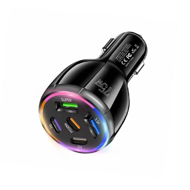 TE-P51 ชาร์จรถยนต์พอร์ต USB-C x 3 + USB x 2 กำลังไฟ 75W, TE-P51
