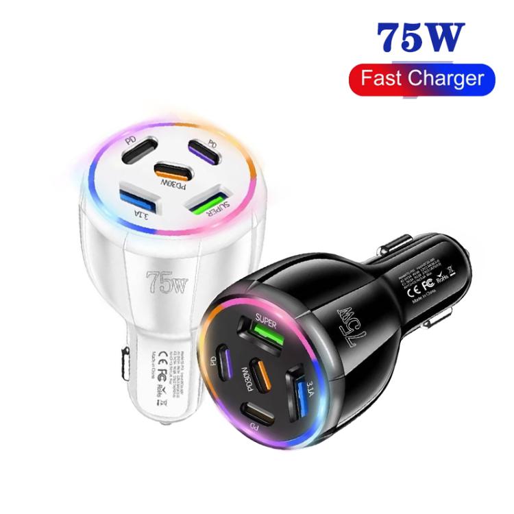 TE-P51 ชาร์จรถยนต์พอร์ต USB-C x 3 + USB x 2 กำลังไฟ 75W, TE-P51