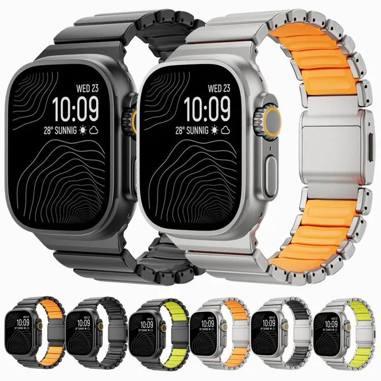 สายรัดนาฬิกาโลหะไทเทเนียมหัวเข็มขัดแม่เหล็ก Norman สำหรับ Apple Watch 46mm / 49mm / 45mm / 44mm