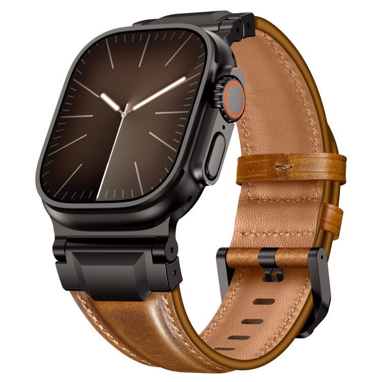 สายรัดนาฬิกาหนังสไตล์เกราะ สำหรับ Apple Watch ขนาด 46 มม. / 49 มม. / 45 มม. / 44 มม.
