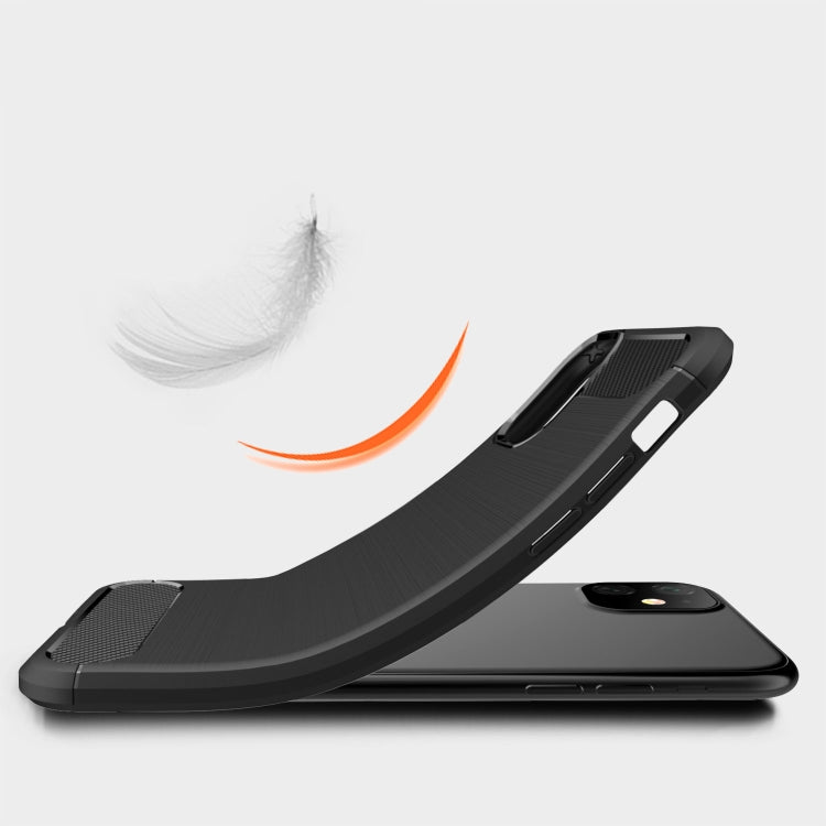 Brushed Texture Carbon Fiber TPU Case for iPhone XIR 2019, For iPhone 11