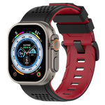 สายรัดนาฬิกาซิลิโคนระบายอากาศลายตาราง สำหรับ Apple Watch ขนาด 46 มม. / 49 มม. / 45 มม. / 44 มม.