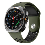 สายซิลิโคนหัวเข็มขัดกลับรูกลมสองสี สำหรับ Samsung Galaxy Watch Ultra 47mm / Ultra 2025