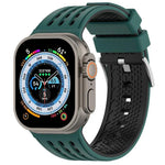 สายรัดนาฬิกาซิลิโคนระบายอากาศสองสีมีรูแนวตั้ง สำหรับ Apple Watch ขนาด 46 มม. / 49 มม. / 45 มม. / 44 มม.