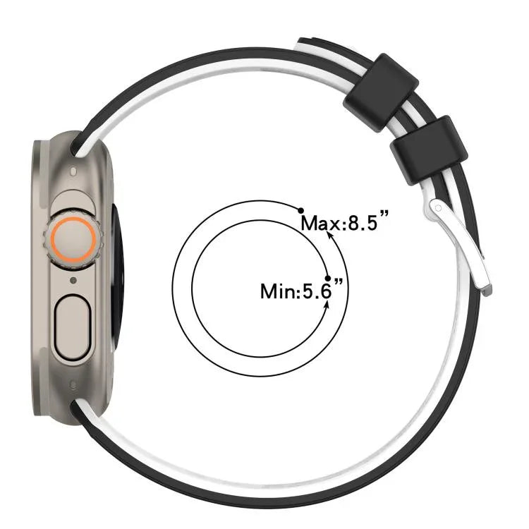 สายรัดนาฬิกาซิลิโคนระบายอากาศสองสีมีรูแนวตั้ง สำหรับ Apple Watch ขนาด 46 มม. / 49 มม. / 45 มม. / 44 มม.