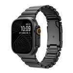 สายรัดนาฬิกาซิลิโคนโลหะไทเทเนียมสองสีพร้อมหัวเข็มขัดเต่า สำหรับ Apple Watch ขนาด 46 มม. / 49 มม. / 45 มม. / 44 มม.