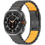 สายซิลิโคนโลหะไทเทเนียมสองสีหัวเข็มขัดเต่า สำหรับ Samsung Galaxy Watch8 / 8 Classic
