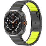 สายซิลิโคนโลหะไทเทเนียมสองสีหัวเข็มขัดเต่า สำหรับ Samsung Galaxy Watch8 / 8 Classic