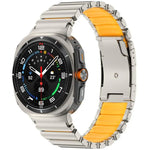 สายซิลิโคนโลหะไทเทเนียมสองสีหัวเข็มขัดเต่า สำหรับ Samsung Galaxy Watch8 / 8 Classic