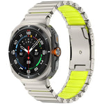 สายซิลิโคนโลหะไทเทเนียมสองสีหัวเข็มขัดเต่า สำหรับ Samsung Galaxy Watch8 / 8 Classic
