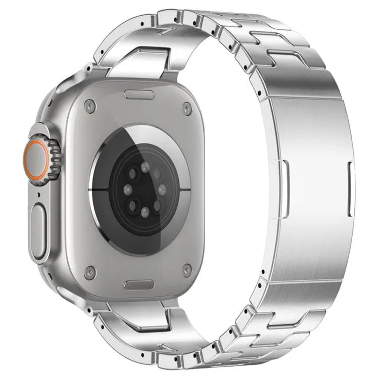 สายรัดนาฬิกาสแตนเลสสตีลหัวเข็มขัดผีเสื้อแบบปลดเร็วรูปตัว H สำหรับ Apple Watch 44 มม. / 45 มม. / 46 มม. / 49 มม., สำหรับ Apple Watch 42 มม. / 41 มม. / 40 มม. / 38 มม.