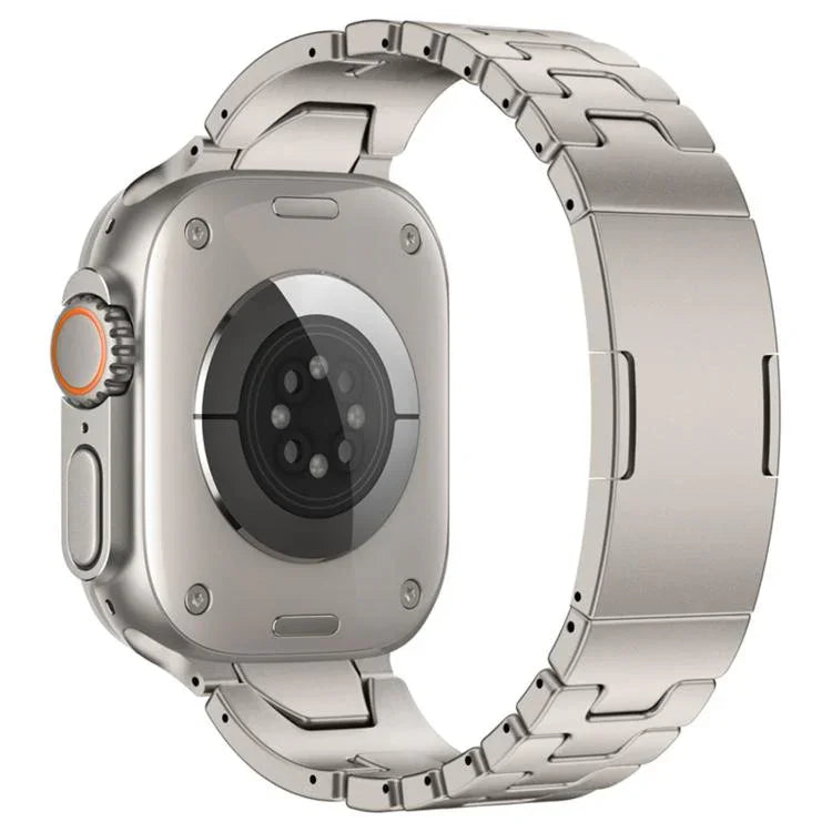 สายรัดนาฬิกาสแตนเลสสตีลหัวเข็มขัดผีเสื้อแบบปลดเร็วรูปตัว H สำหรับ Apple Watch 44 มม. / 45 มม. / 46 มม. / 49 มม., สำหรับ Apple Watch 42 มม. / 41 มม. / 40 มม. / 38 มม.